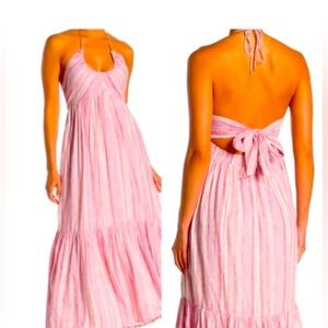 Free People Pink Halter Maxi Dress Size M